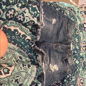 YMI Distressed Jean Shorts - Blue